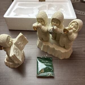 Department 56 Snowbabies Winter Celebration Three Tiny trumpeters Set